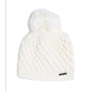 Spyder Helena Beanie Womens White One Size Pom Pom